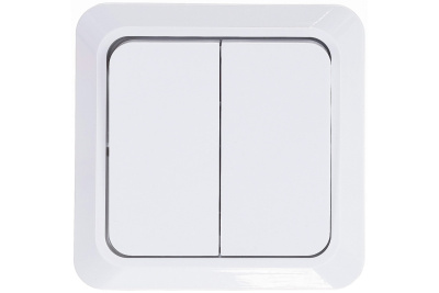 Выключатель2-х кл "Олимп" ОП белый UNIVERSAL