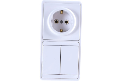 Блок БКВЗ-032 Бэлла бел (2кл выкл+роз с/з) СУ