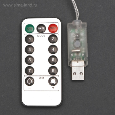 Гирлянда "Роса-занавес" 300LED 2,8*3м свечение теплое белое, USB пульт