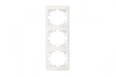 Рамка 3-м Мира вертикал. белая.Lezard