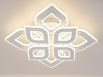 Люстра светодиодная L322043-4+4 WH+CR 328W диам.700