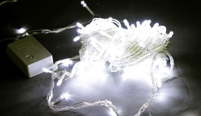 Гирлянда св/д S2A-001 WT 100LED с контроллером 10м (БЕЛЫЙ цвет)