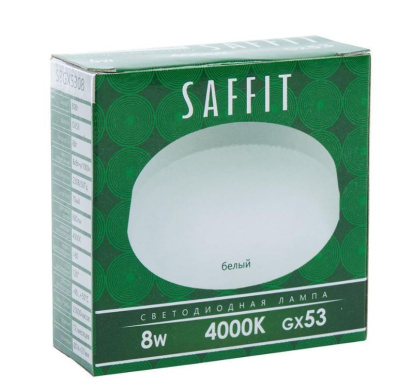 Лампа св/д Saffit GX53 8W 4000K 74*26 55186 Лампа св/д Saffit GX53 8W 4000K 74*26 55186