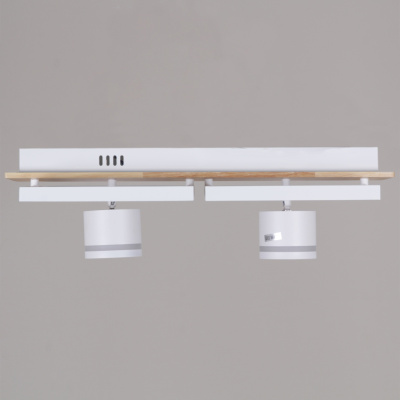 Люстра светодиодная S219560/2+2 WT+WOOD с пультом 98W 7840lm 550*240*170