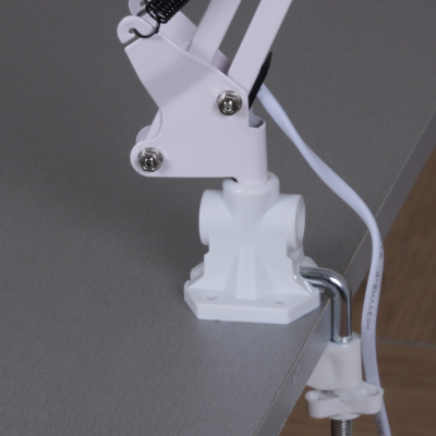 Светильник настольный S200800 WT на струбцине+подставка(БЕЛЫЙ)