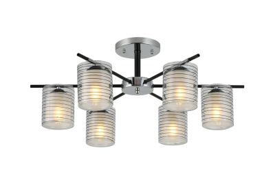 Люстра потолочная F107383/6 CR+BK Е27
