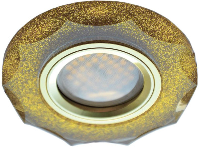 Точечный светильник Ecola DL1653 стекло с вогн.гранями.зол.блеск/зол.