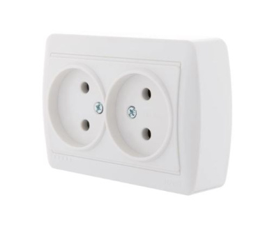 Розетка 2м 16А ОП Lezard DEMET белая