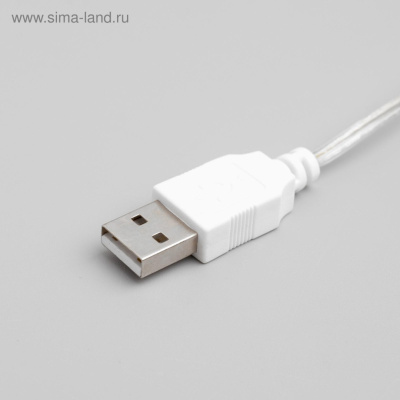 Гирлянда-нить"Ежики" прозрачный провод 20LED(свечение мульти) мигание USB