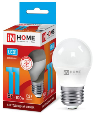 Лампа  св/д LED-шар стандарт 11вт Е27 4000K ASD 0617 Лампа  св/д LED-шар стандарт 11вт Е27 4000K ASD 0617