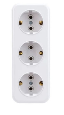 Розетка ОУ 3м с/з 16А белая Bylectrica