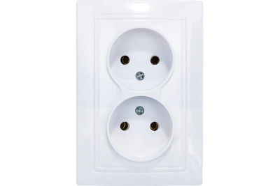 Розетка 2м. б/з "Севиль" белый UNIVERSAL