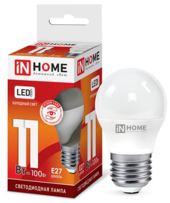 Лампа  св/д LED-шар стандарт 11вт Е27 6500K ASD 4943 Лампа  св/д LED-шар стандарт 11вт Е27 6500K ASD 4943