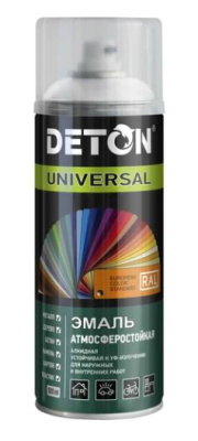 Эмаль алкид.аэроз. DETON белая глянцевая (9003) 520мл