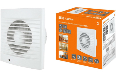 Вентилятор бытовой настенный TDM d=100мм 15 Вт выкл. на цеп.,москит.сетка