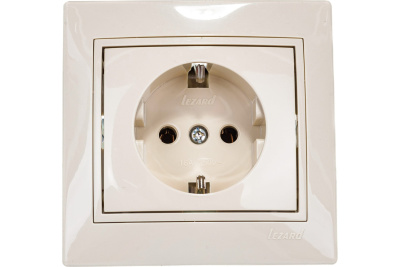 Розетка 1м. с/з Мира кремовый  Lezard