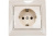 Розетка 1м. с/з Мира кремовый  Lezard