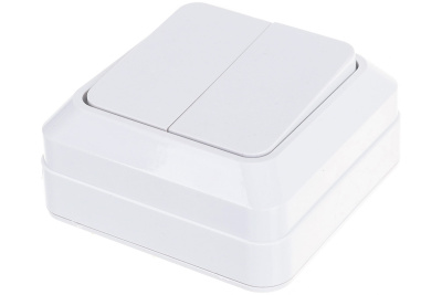 Выключатель2-х кл "Олимп" ОП белый UNIVERSAL