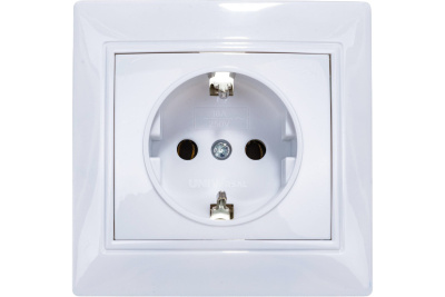 Розетка 1м. с/з "Севиль" белый UNIVERSAL