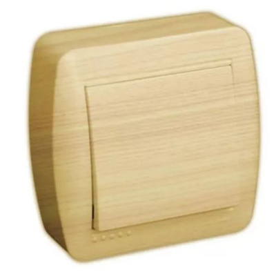 Выключатель 1кл.ОП Lezard DEMET ясень