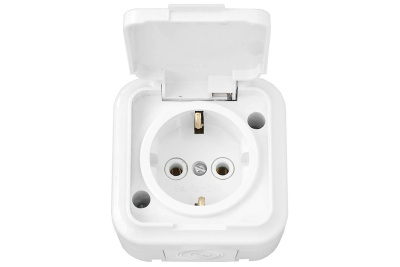 Розетка 1ОП с/з с крышкой IP44 РА16-297 Bylectrica Пралеска