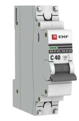 Выключатель авт.мод. 1п. С40A ВА 47-63 EKF Basic