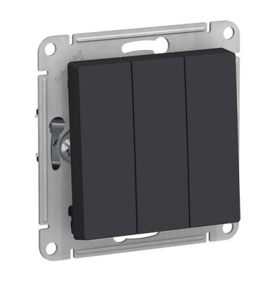 Выключатель мех.3кл. СУ Schneider AtlasDesign карбон