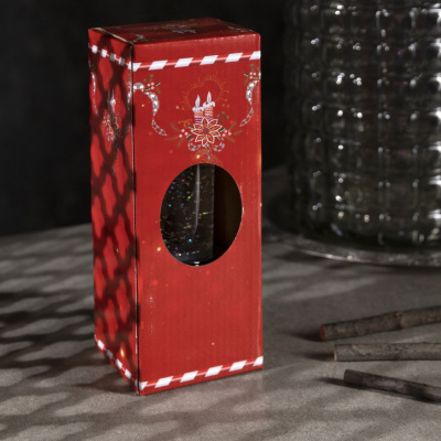 Св-к декоратив."Свеча серебристая" 7*20*7см, ААА*2(теплое свечение)