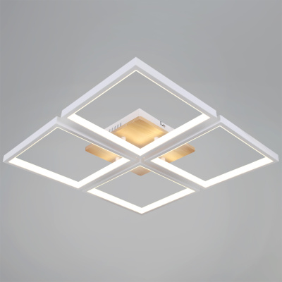 Люстра светодиодная S278560/4 WT+WOOD с пультом 136W 10880lm 490*490*70