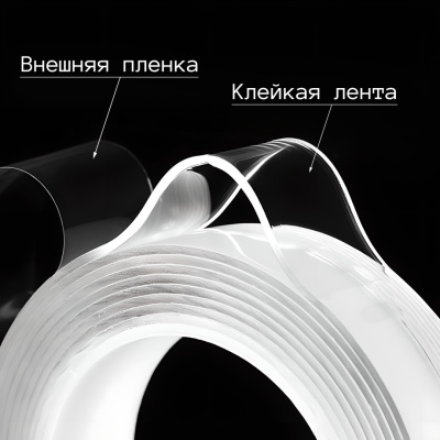 Скотч 2-х сторон.акриловый прозр.30мм*1,0м ЛОМ