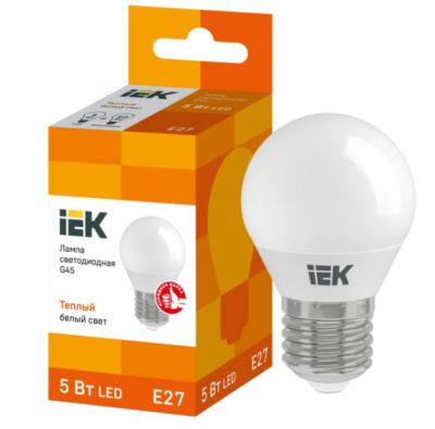 Лампа  св/д LED G45 шар 3вт Е27 3000K IEK Лампа  св/д LED G45 шар 3вт Е27 3000K IEK