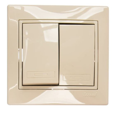 Выключатель 2-кл. Мира  кремовый Lezard
