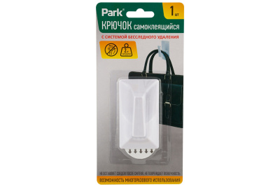 Крючок самоклеющ.легкоудаляемые 4,5*8см 2,0кг PARK 8081