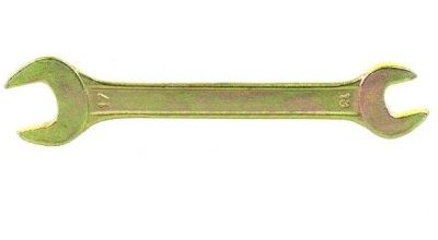 Ключ рожковый, 13 х 17 мм, желтый цинк, Сибртех