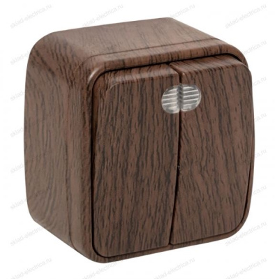 Выключатель 2кл. ОУ EKF(ДУБ) темное дерево 