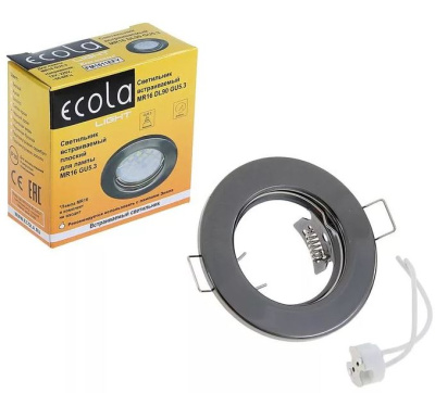 Точечный светильник Ecola DL90 GU5.3 Чер. Хром 